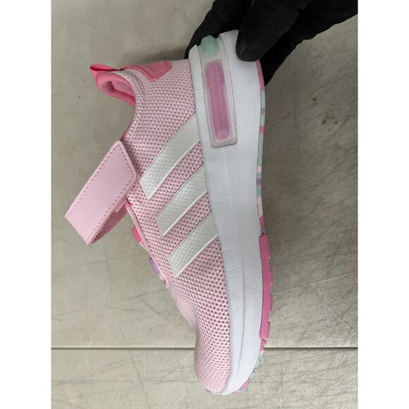 NWT Adidas girls Kids Running shoes , Pink/white-SZ 2 US - Picture 1 of 6